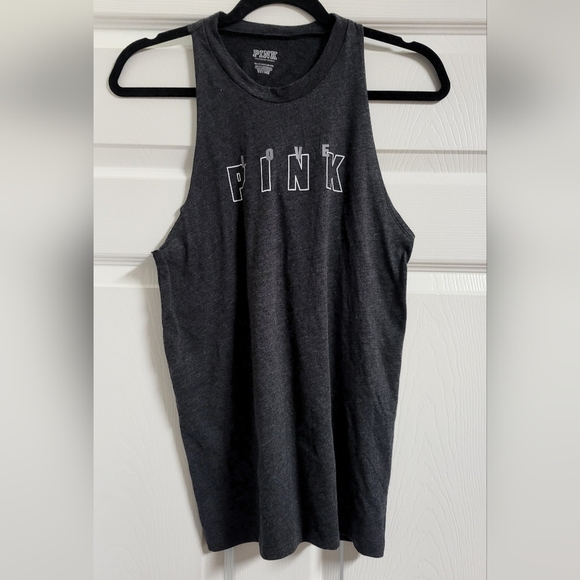 PINK Women's Victoria's Secret Charcoal Twisted Back Tank Size XS - Picture 1 of 3
